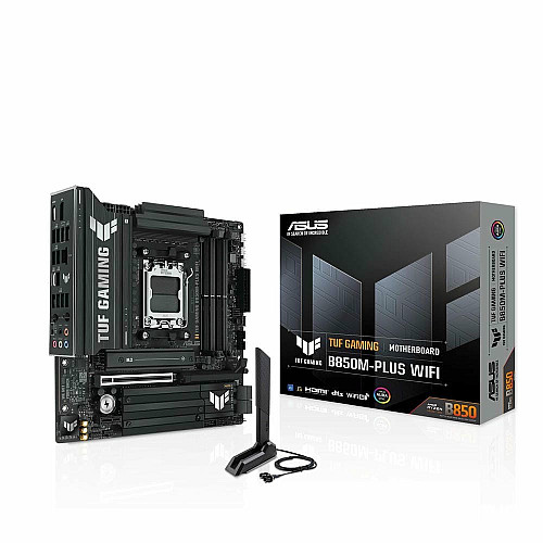 Материнская плата ASUS TUF GAMING B850M-PLUS WIFI sAM5 B850 4xDDR5 M.2 HDMI DP Wi-Fi BT mATX