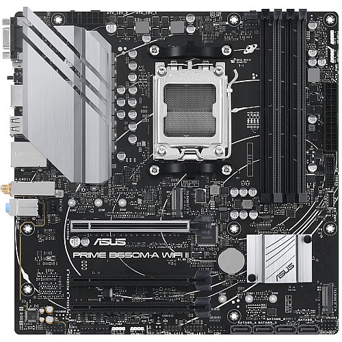 Материнcька плата ASUS PRIME B650M-A WIFI II sAM5 B650 4xDDR5 M.2 D-Sub HDMI DP Wi-Fi BT mATX