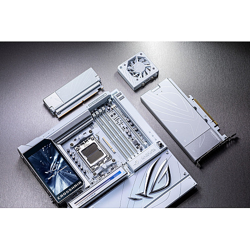 Материнcька плата ASUS ROG CROSSHAIR X870E GLACIAL sAM5 X870E 4xDDR5 M.2 USB Type-C Wi-Fi BT E-ATX білий