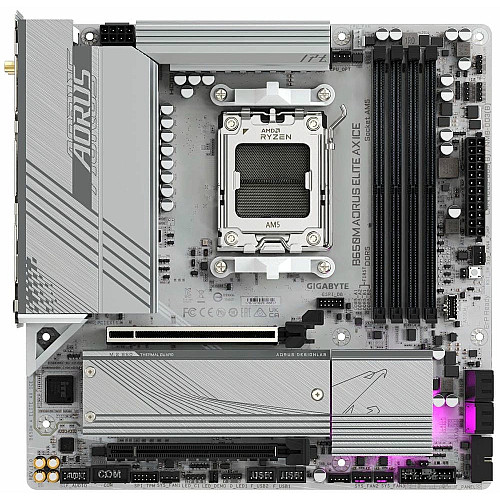 Материнская плата GIGABYTE B650M A ELITE AX ICE sAM5 B650 4xDDR5 M.2 HDMI DP Wi-Fi mATX