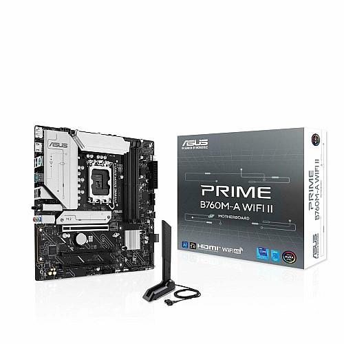 Материнcька плата ASUS PRIME B760M-A WIFI II s1700 B760 4xDDR5 M.2 HDMI DP Wi-Fi BT mATX