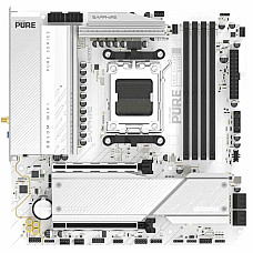 Материнcька плата SAPPHIRE PURE B850M WIFI sAM5 B850 4xDDR5 M.2 HDMI DP Wi-Fi BT mATX білий
