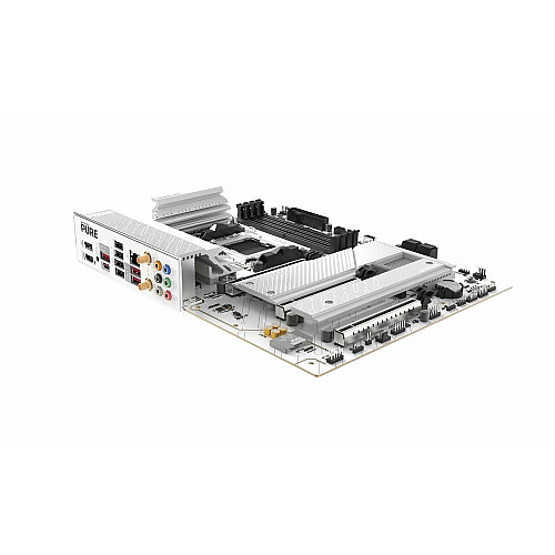 Материнская плата SAPPHIRE PURE B850A WIFI7 sAM5 B850 4xDDR5 M.2 HDMI DP Wi-Fi BT ATX белый