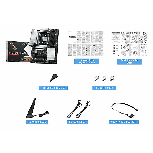 Материнская плата MSI PRO X870E-P WIFI sAM5 X870E 4xDDR5 M.2 HDMI Wi-Fi BT ATX