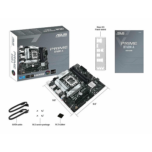 Материнская плата ASUS PRIME B760M-A-CSM s1700 B760 4xDDR5 M.2 HDMI DP mATX CSM