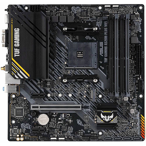 Материнская плата ASUS TUF GAMING A520M-PLUS WIFI sAM4 A520 4xDDR4 HDMI DVI D-Sub Wi-Fi BT mATX