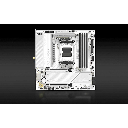 Материнская плата SAPPHIRE PURE B850M WIFI sAM5 B850 4xDDR5 M.2 HDMI DP Wi-Fi BT mATX белый