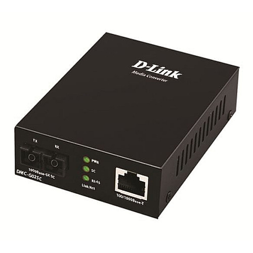 Медiаконвертер D-Link DMC-G02SC 1xGE, 1x1000BaseSX MM, 550м, SC