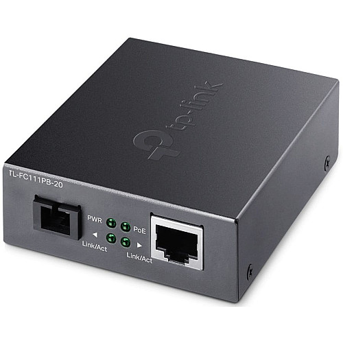 Медиаконвертер TP-LINK TL-FC111B-20 1xFE, 100Base-LX, SM, WDM, 20km, SC. PoE