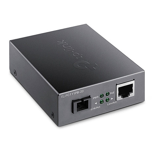 Медиаконвертер TP-LINK TL-FC111B-20 1xFE, 100Base-LX, SM, WDM, 20km, SC. PoE