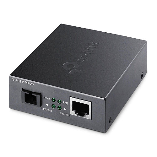 Медиаконвертер TP-LINK TL-FC111B-20 1xFE, 100Base-LX, SM, WDM, 20km, SC. PoE
