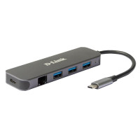 Сетевой адаптер D-Link DUB-2334 1xGE, 3xUSB 3.0, 1xUSB-C, USB-C