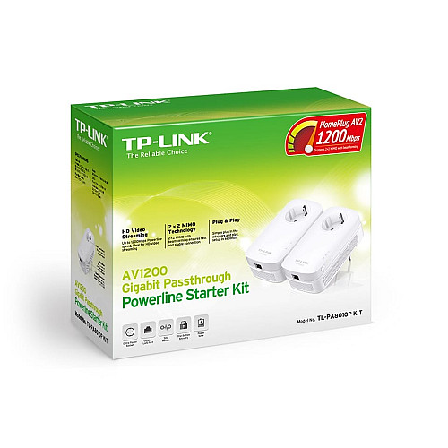 Комплект адаптеров Powerline TP-LINK TL-PA8010PKIT AV1300, 1xGE, (TL-PA8010 2шт), Розетка