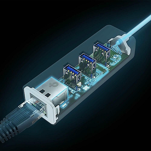 Мережевий адаптер TP-LINK UE330С 1xGE, 3xUSB3.0, USB-С