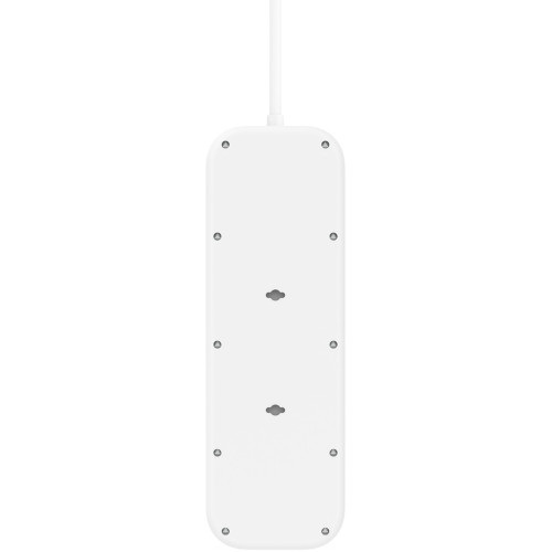 Подовжувач мережевий Belkin 2м, 8хТипF, 16А, USB-С/USB-C 30Вт, фільтр, білий
