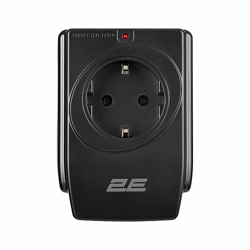 Адаптер мережевий 2E 1xТипF, 16A, 2*USB-A, фільтр, чорний