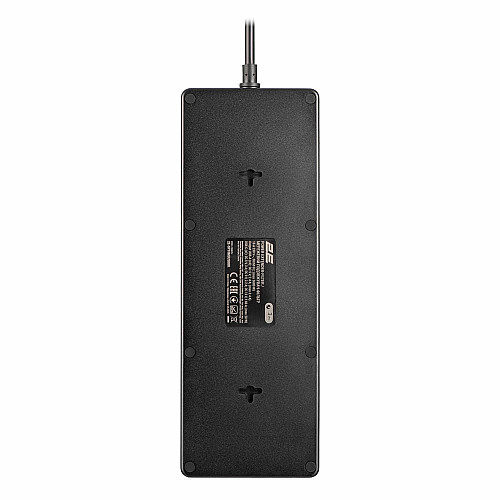 Подовжувач мережевий 2E 3м, 10xТипF, 16A, 3xUSB-A, 1xUSB-C, фільтр, чорний
