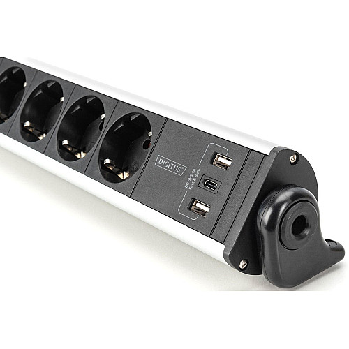 Блок розеток DIGITUS Office, 6xSchuko 16A, 3xUSB 2A, вимикач, 1.5м, вилка Schuko