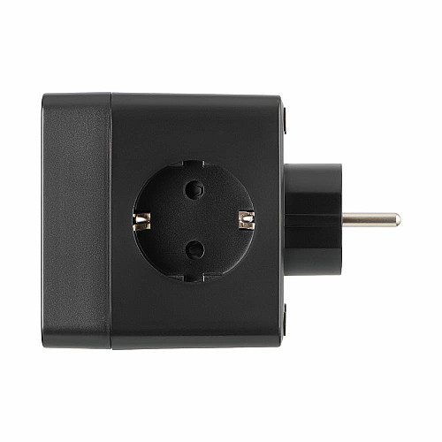 Адаптер мережевий 2E 3xТипF, 16A, 2xUSB-A, 1x USB-C фільтр, чорний