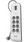 Подовжувач мережевий Belkin 2м, 8хТипF, 16А, 2xUSB-A 2.4A, фільтр, білий