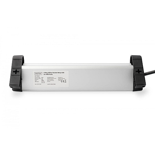 Блок розеток DIGITUS Office, 4xSchuko 16A, 2xUSB 2A, вимикач, 1.5м, вилка Schuko