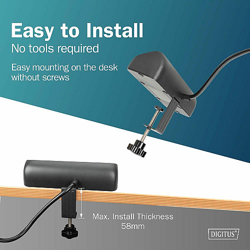 Блок розеток DIGITUS Office, 3xSchuko, 2xUSB-A, 1xUSB-C, 16A, 1.5м, вилка Schuko, черный