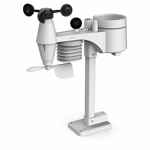 Метеостанция Sencor, внутр/наруж измерения, от сети/CR2032x1+AAx3, темп-ра, влажность, время, прогноз погоды, атмосферное давление, шв. ветра, черный