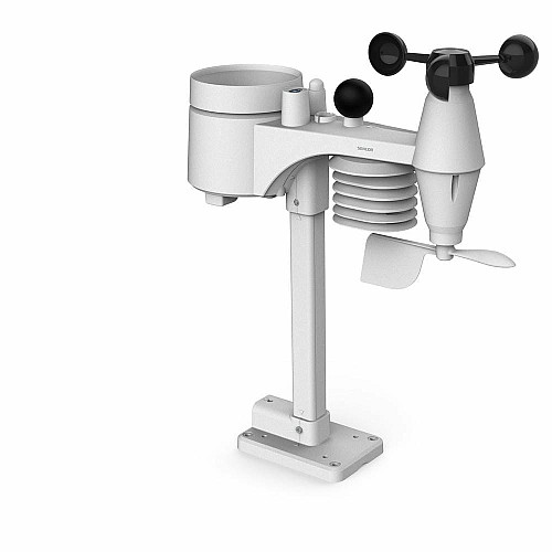 Метеостанция Sencor, внутр/наруж измерения, от сети/CR2032x1+AAx3, темп-ра, влажность, время, прогноз погоды, атмосферное давление, шв. ветра, черный