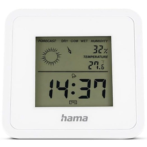 Термогігрометр Hama внутр. вимірювання, CR2032, темп-ра, вологість, білий