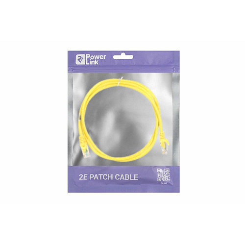 Патч-корд 2E САТ 5e, UTP, 1.20м, 26AWG, RJ45, 7/0.16, Cu, PVC, жовтий