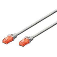 Патч-корд DIGITUS CAT 6 UTP, 0.5м, AWG 26/7, CCA, PVC, сірий