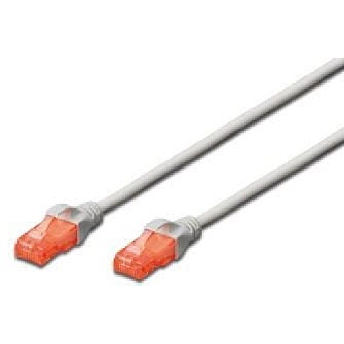 Патч-корд DIGITUS CAT 6 UTP, 0.5м, AWG 26/7, CCA, PVC, серый