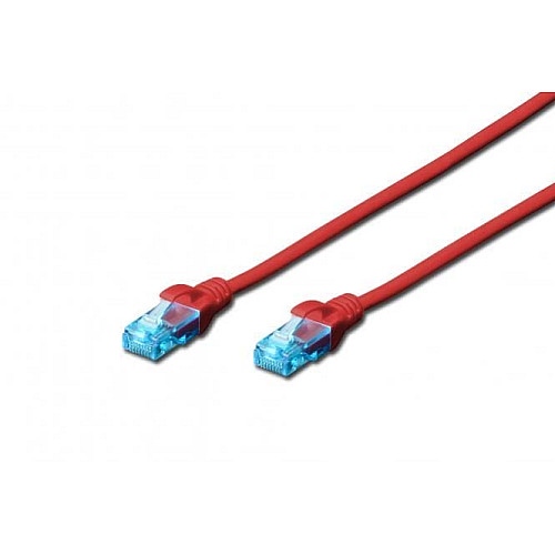 Патч-корд 2E CAT 5e, UTP, 5м, 26AWG, RJ45, 7/0.16, Cu, LSZH, червоний