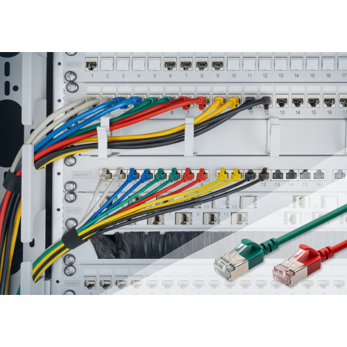 Патч-корд DIGITUS CAT 6a F-FTP Sliim, 0,3 м, AWG 32/7, Cu, LSZH, сірий