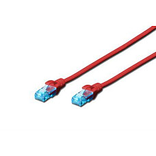 Патч-корд DIGITUS CAT 5e UTP, 1м, AWG 26/7, CCA, PVC, червоний
