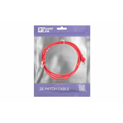 Патч-корд 2E САТ 5e, UTP, 1.50м, 26AWG, RJ45, 7/0.16, CCA, PVC, червоний