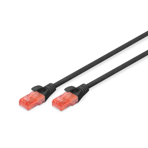 Патч-корд DIGITUS CAT 6 UTP, 0.5м, AWG 26/7, CCA, PVC, чорний