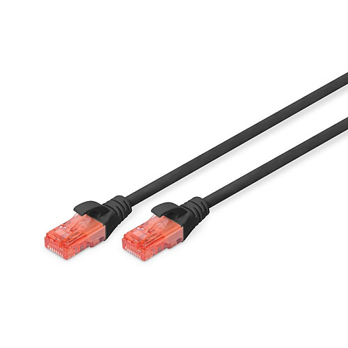 Патч-корд DIGITUS CAT 6 UTP, 5м, AWG 26/7, Cu, LSZH, чорний