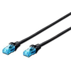 Патч-корд DIGITUS CAT 5e UTP, 3м, AWG 26/7, CCA, PVC, чорний