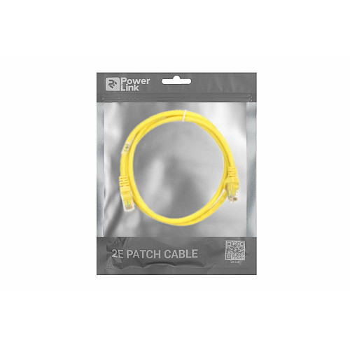 Патч-корд 2E САТ 6, UTP, 1м, 26AWG, RJ45, 7/0.16, Cu, PVC, желтый