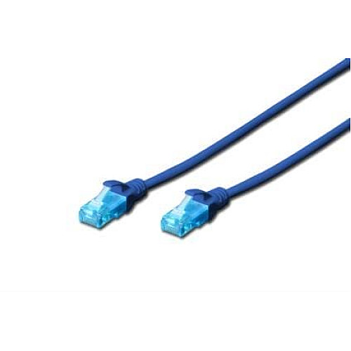 Патч-корд DIGITUS CAT 5e UTP, 0.5м, AWG 26/7, CCA, PVC, синій