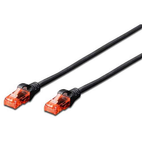 Патч-корд DIGITUS CAT 6 UTP, 0.25м, AWG 26/7, Cu, LSZH, чорний