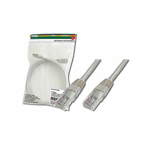 Патч-корд DIGITUS САТ 5e UTP, 1м, AWG 26/7, Cu, PVC, сірий