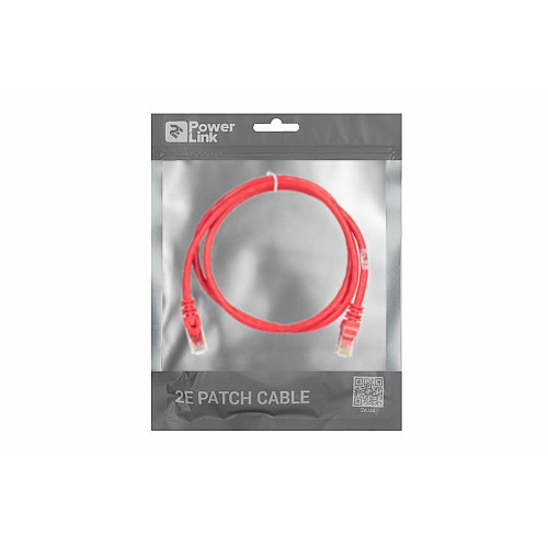 Патч-корд 2E САТ 6, UTP, 1м, 26AWG, RJ45, 7/0.16, Cu, PVC, червоний