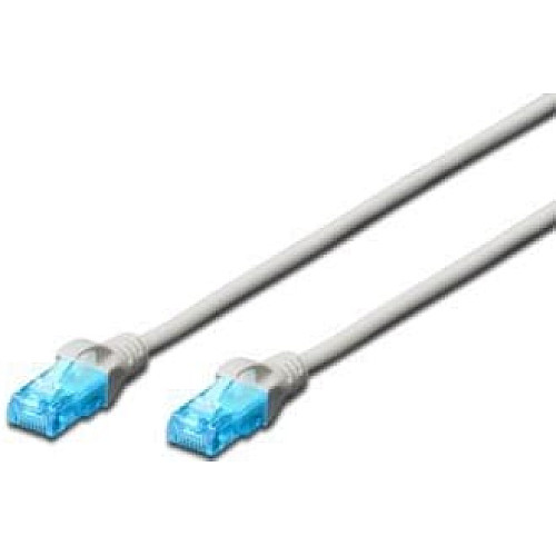 Патч-корд DIGITUS CAT 5e UTP, 0.5м, AWG 26/7, CCA, PVC, сірий