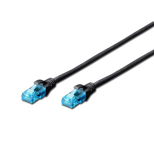 Патч-корд DIGITUS CAT 5e UTP, 0.5м, AWG 26/7, CCA, PVC, черный