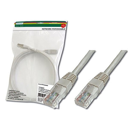 Патч-корд DIGITUS САТ 5e UTP, 0.5м, AWG 26/7, Cu, PVC, серый