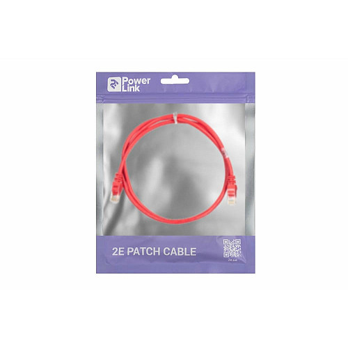 Патч-корд 2E САТ 5e, UTP, 1.20м, 26AWG, RJ45, 7/0.16, Cu, PVC, червоний