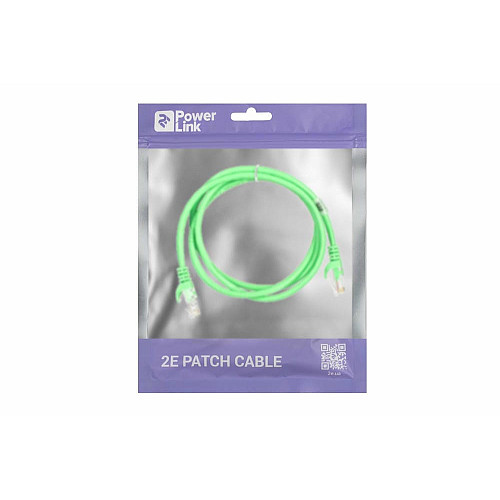 Патч-корд 2E САТ 5e, UTP, 1.20м, 26AWG, RJ45, 7/0.16, Cu, PVC, зеленый