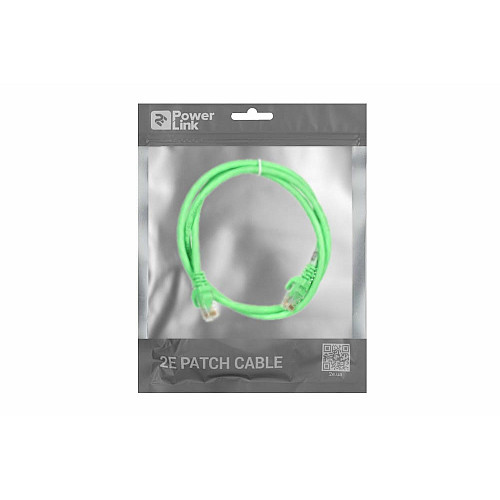 Патч-корд 2E САТ 6, UTP, 1м, 26AWG, RJ45, 7/0.16, Cu, PVC, зелений